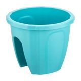 Omnipazar SY-5712 Opal Yuvarlak Balkon Küpeşte Saksı 7.5 Litre - Turkuaz
