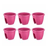 Omnipazar SY-5712 Opal Yuvarlak Küpeşte Balkon Saksı Vişne 7.5 Litre 6 Adet