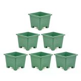 Omnipazar Sy-5848 Dekoratif Plastik Kare Ayaklı Saksı 30 Lt Yeşil 6 Adet