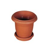 Omnipazar SY-5920 Kahverengi Yuvarlak Antik Saksı Takımı 25 lt No 4
