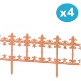 Omnipazar SY-5990 Klasik Plastik Bahçe Çiti 86X38 cm 4'lü Set - 86 x 38 cm - Kahverengi