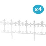 Omnipazar SY-5990 Klasik Plastik Bahçe Çiti 86X38 cm 4'lü Set - Beyaz - 86 x 38 cm