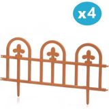 Omnipazar SY-5992 Estate Plastik Bahçe Çiti 60X32 cm 4'lü Set Kahverengi - seçeneksiz