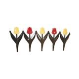 Omnipazar Sy-5996 Lale Plastik Bahçe Çiti 30X75 Cm 4'Lü Set Sarı-Kırmızı