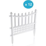 Omnipazar SY-5998 Elite Plastik Dekoratif Bahçe Çiti 12'li Set 60X55 cm Beyaz - 60 x 55 cm