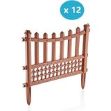 Omnipazar SY-5998 Elite Plastik Dekoratif Bahçe Çiti 12'li Set 60X55 cm Kahverengi - 60 x 55 cm