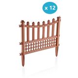 Omnipazar Sy-5998 Elite Plastik Dekoratif Bahçe Çiti 12'Li Set 60X55 Cm Kahverengi