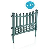 Omnipazar Sy-5998 Elite Plastik Dekoratif Bahçe Çiti 12'Li Set 60X55 Cm Yeşil