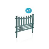Omnipazar SY-5998 Elite Plastik Dekoratif Bahçe Çiti 4'lü Set 60X55 cm Yeşil