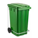 Omnipazar Sy-6512 Pedallı Tekerlekli Kapaklı Çöp Konteyneri 240 Lt Yeşil