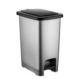 Omnipazar Sy4282 25 Lt Slim Pedallı Siyah Kapak Gri Plastik Çöp Kova