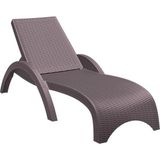 Omnipazar TRK-860 Siesta Fiji Rattan Desenli Ayarlanabilir Lüks Şezlong - Kahverengi