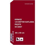 Omnisoft Kırmızı 40x40 cm 1/8 Defter Katlama 50 Adet Servis Peçetesi