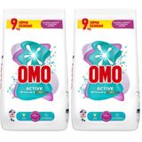 Omo Active Beyazlar ve Renkliler için Toz Çamaşır Deterjanı, 9 kg, 60 Yıkama, 1 Paket (1 x 9000 g) (2 paketi)