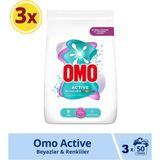 Omo Active Beyazlar ve Renkliler Toz Deterjanı 7.5 kg 50 Yıkama x 3 Adet