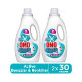 Omo Active Cold Power Beyazlar Ve Renkliler Için Sıvı Deterjan 1500 Ml X 2