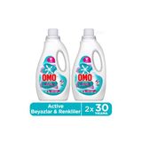 Omo Active Cold Power Beyazlar Ve Renkliler İçin Sıvı Deterjan 1500 Ml X2