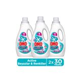 Omo Active Cold Power Beyazlar ve Renkliler için Sıvı Deterjan 1500 ml x3