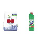 Omo Active Fresh 5,5 kg(1) Domestos Yoğun Kıvamlı Çamaşır Suyu Maksimum Hijyen Dağ Esintisi, 750 ml(2)