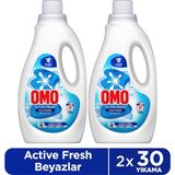 Omo Active Fresh Cold Power 1500 ml X2 Sıvı Deterjan Beyazlar İçin Grileşme Karşıtı Formül - 1,5 lt