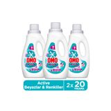 Omo Active Fresh Cold Power Renkliler Sıvı Deterjan 1000 ml x3
