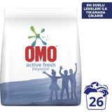 Omo Active Fresh En Zorlu Lekeleri İlk Yıkamada Çıkarır 4 KG Toz Çamaşır Deterjanı Beyazlar İçin 26 Yıkama 1 Adet Standart Koku ile Etkili Leke Çıkarma