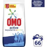 Omo Active Toz Çamaşır Deterjanı 10 kg Beyazlar ve Renkliler İçin 66 Yıkama Standart Koku