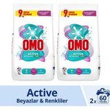 Omo Active Toz Çamaşır Deterjanı Beyazlar Ve Renkliler 9 Kg X2