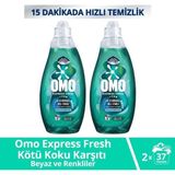 Omo Express Fresh Kötü Koku Karşıtı Beyaz ve Renkliler Sıvı Çamaşır Deterjanı 1480 ml x2