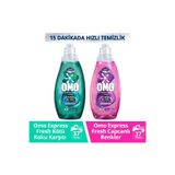 Omo Express Fresh Kötü Koku Karşıtı Sıvı Çamaşır Deterjanı, 2 x 1480 ml, Beyazlar ve Renkliler