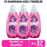 Omo Express Fresh Sıvı Çamaşır Deterjanı 1480 ml X3 Renkli ve Siyahlar için 37 Yıkama Hızlı Temizlik - 1,48 lt