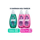 Omo Express Fresh Sıvı Çamaşır Deterjanı, Beyaz ve Renkliler 1480ml + Canlı Renkli ve Siyahlar 2x1480ml Set