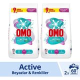 Omo Matik Active Beyazlar & Renkliler Toz Deterjanı 9 kg 120 Yıkama Standart Koku ile Etkili Temizlik