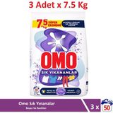 Omo Matik Toz Çamaşır Deterjanı Sık Yıkananlar Beyaz ve Renkliler Için 7.5 kg x 3 Adet