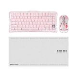 Omrs Store K1 Mekanik Gaming Klavye, M1 Pro Kablosuz Optik Mouse ve Mousepad Oyuncu Seti Sakura Pink