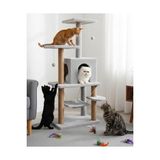Omrs Store Y01 Salıncaklı Yuvalı Kedi Tırmalama Oyun Evi Gri