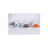 Oms 11148 - Jasper, 12 Parça, Porselen, Otantik, Modern Tarz, Yuvarlak Ağızlı Kahve Fincan Seti