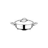 OMS 2006 - 2 Parça Paslanmaz Çelik İndüksiyonlu Metal Kapak 24x8 CM - 2.80 L Basık Tencere Sade