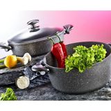 Oms 3002 9 Parça Mayfair Club Bio Gri Granit Tencere Takımı