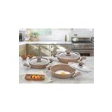 Oms 3004-6 Parça, Bio Granit, Yapıştırmaz, (18-20-22 Cm) Sahan Seti, Sütlü Kahve Gövde Ve Detay