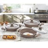 Oms 3004040506SKAH 6 Parça 18-20-22 cm Kahverengi Granit Sahan Set