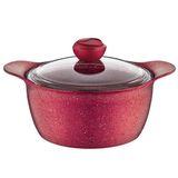 Oms 3120 2 Parça Bio Granit Döküm 28x14 cm Kırmızı Derin Tencere