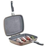 Oms 3215 Kahverengi Granit 36 cm Çift Taraflı Tava