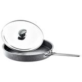 Oms 3222 Gri 34 cm Metal Kapaklı Granit Hamsi Tavası