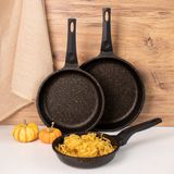 Oms 3255 Gri 3 Parça Döküm Granit Tava Set