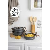Oms 3Lu Bakrac Sahan Set (16-18-20) Antrasit