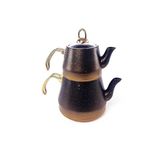 OMS 4 Parça Granit XL Boy Çaydanlık Cam Kapak