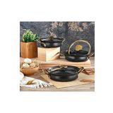 Oms Bakrac 6 Parca Granit Sahan Seti Siyah 152.3724