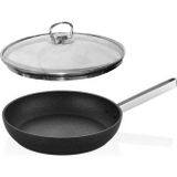 Oms Biogranit Tava 26 Cm | 2,4 Litre | 10 Yıl Garantili | İndüksiyon Tabanlı | Cam Kapaklı