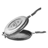 OMS Çift Taraflı Grill Tava Oms Izgara Tavası Yuvarlak Granit Tava - 32 cm